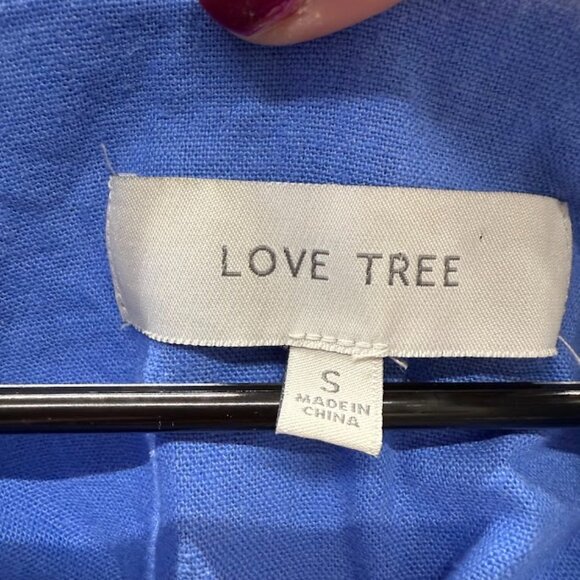 Love Tree Blue Linen Blend Dress - Picture 3 of 5